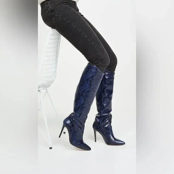 Veronica Beard Wyn Snake-Embossed Leather Boots size 6.5 - Picture 12 of 12